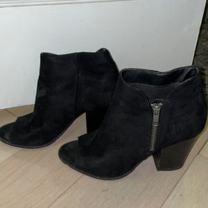 Open toe booties